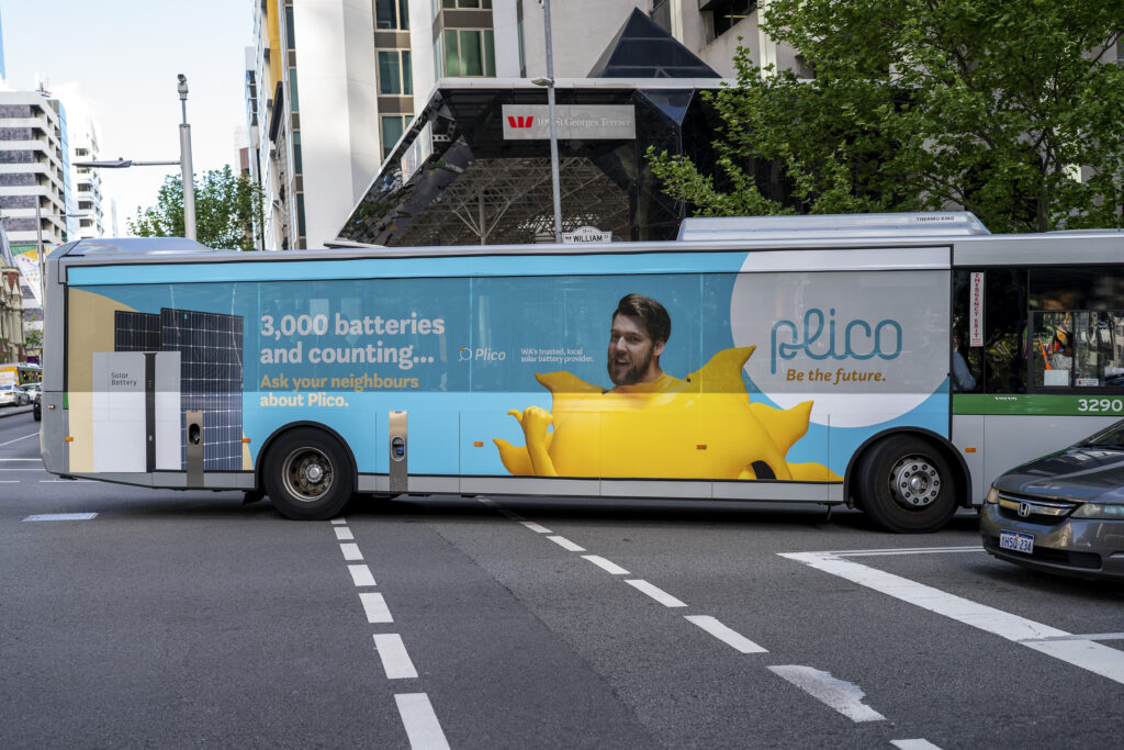 Plico energy out of home advertising bus
