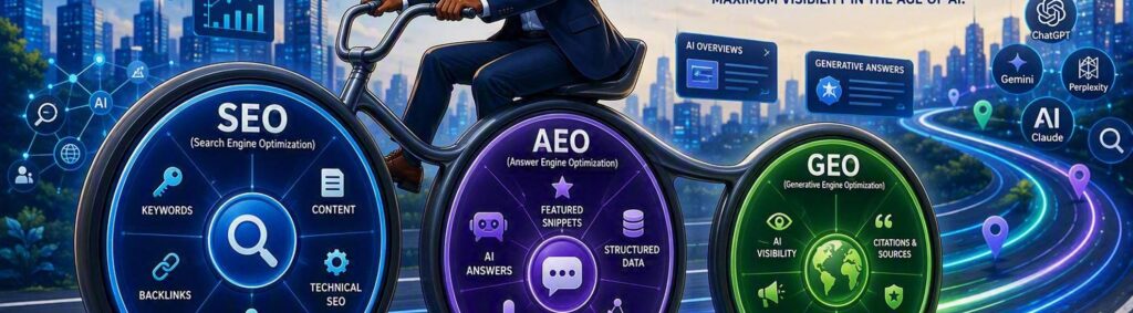 How SEO, AEO and GEO Work Together bureau42